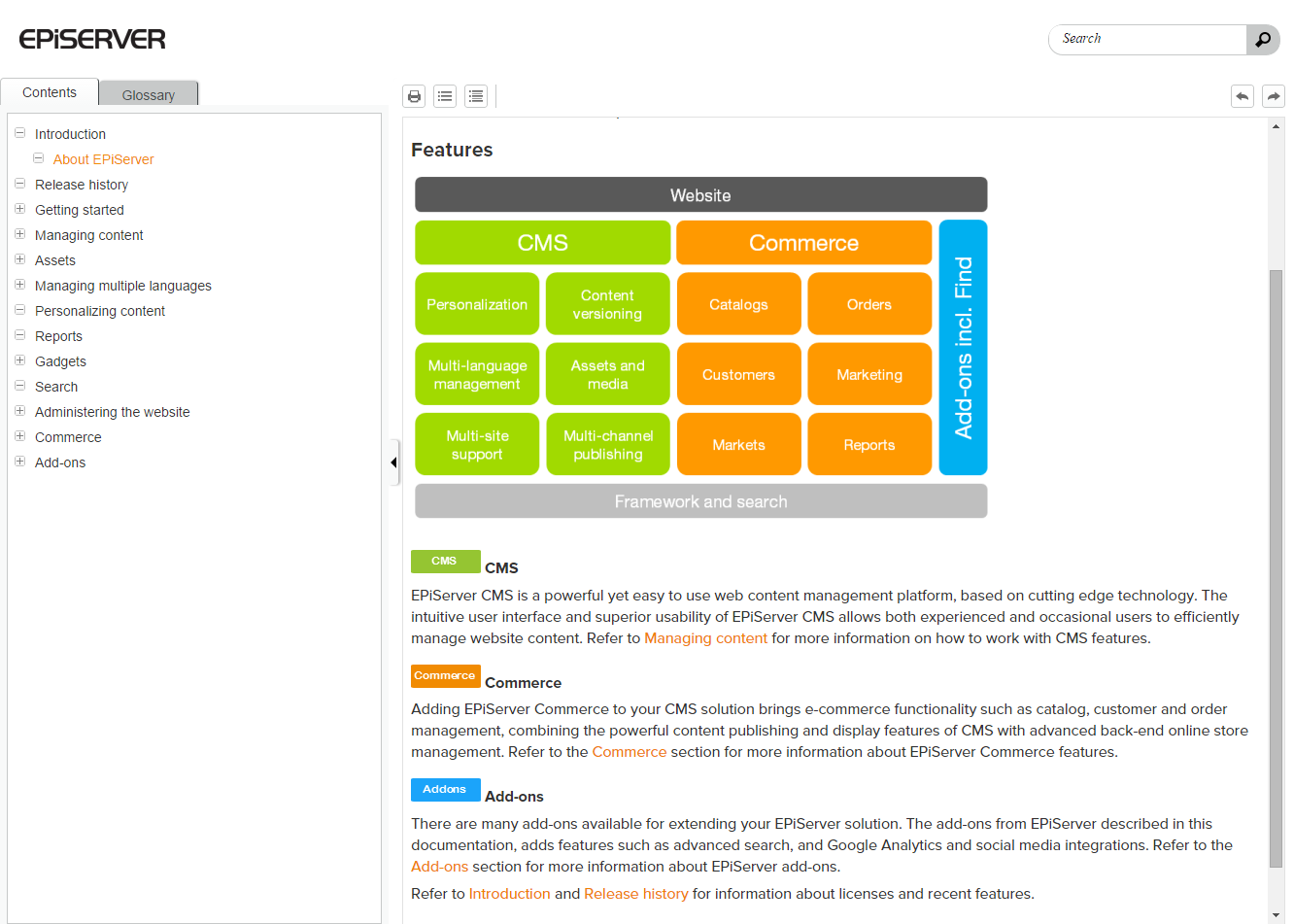 Image showing the color code in EPiServer User Guide.
