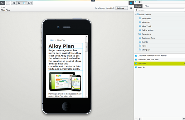 Alloy website with responsive design
