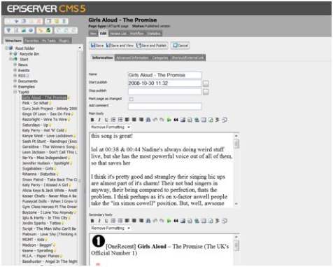 Uk top 40 in EPiServer CMS
