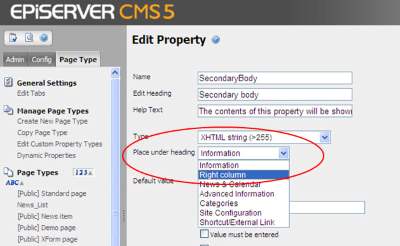 Move property to another tab
