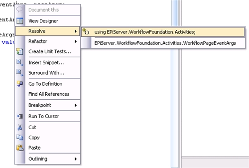 Adding the correct using statement to the code-behind.