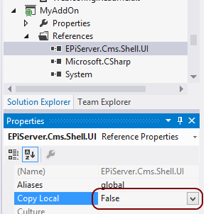 CopyLocal should be set to false